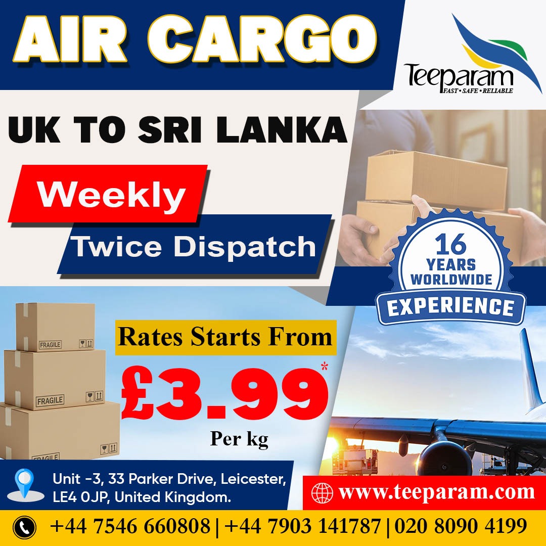 air cargo from UK to Sri Lanka