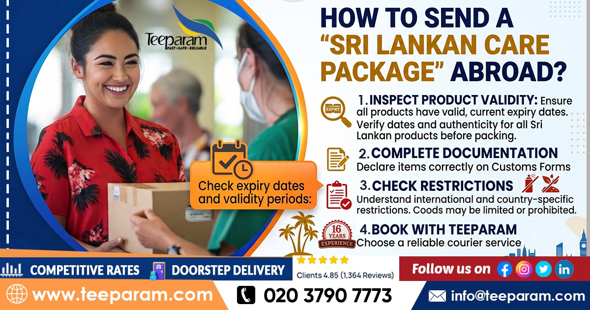 Send a Sri Lankan care packages abroad with Teeparam